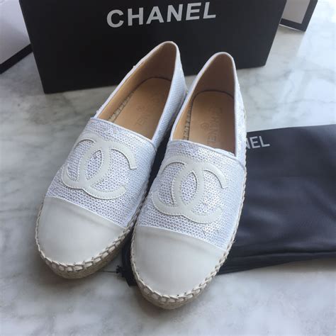 chanel espadrilles white|authentic chanel espadrilles for sale.